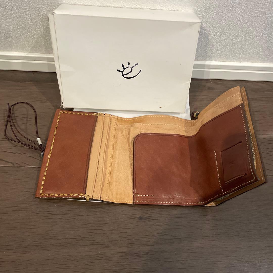 [新品•未使用] eb.a.gos エバゴス　キャンパス×レザー三折り財布