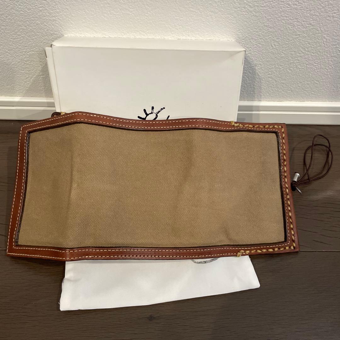 [新品•未使用] eb.a.gos エバゴス　キャンパス×レザー三折り財布