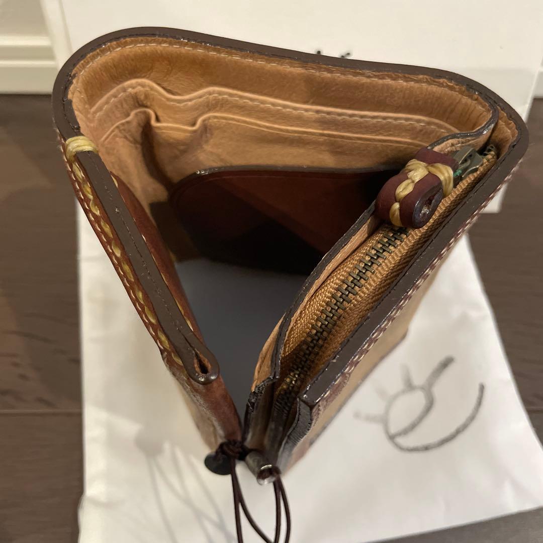 [新品•未使用] eb.a.gos エバゴス　キャンパス×レザー三折り財布