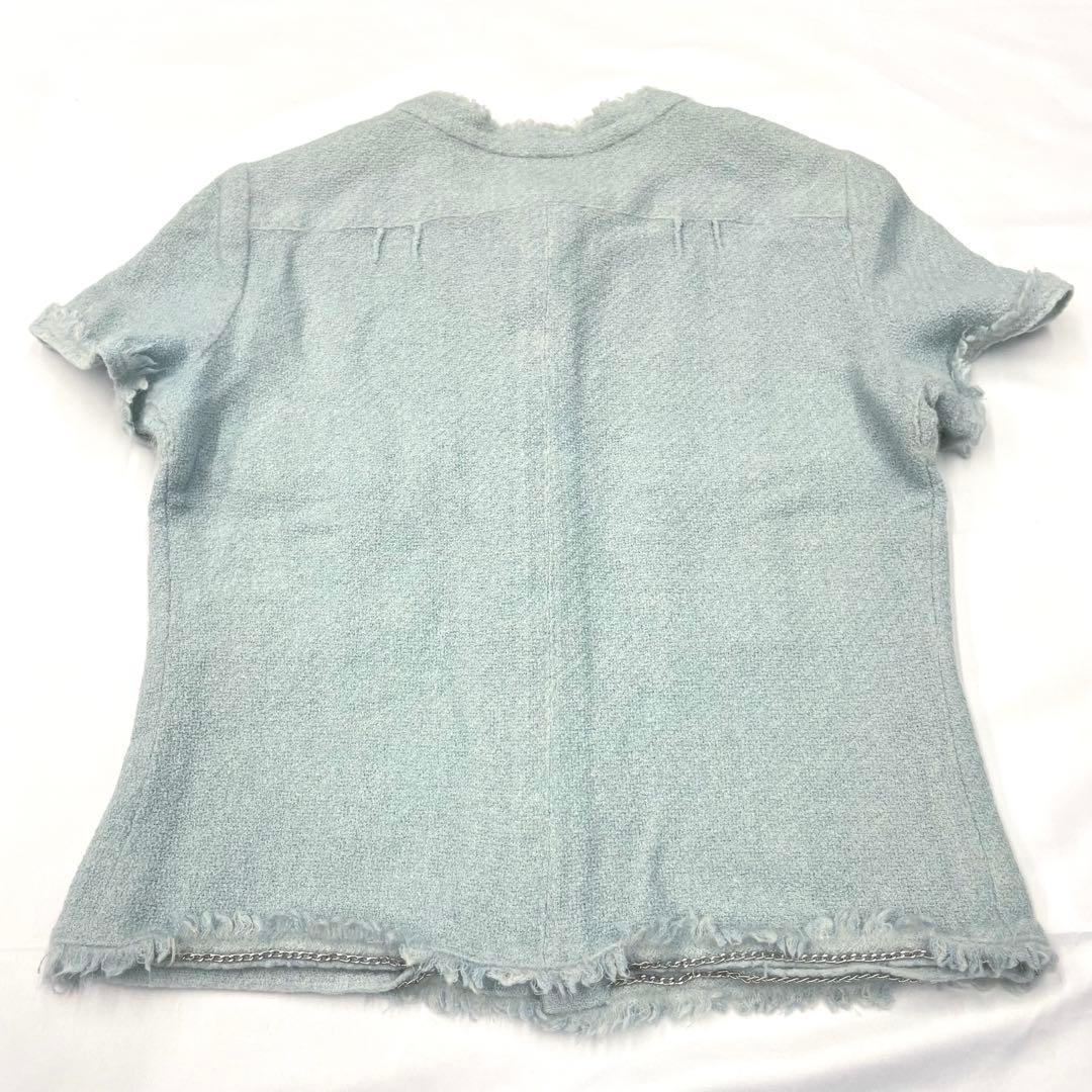 美品✨CHANEL ツイード　ジャケット　半袖　金ボタン