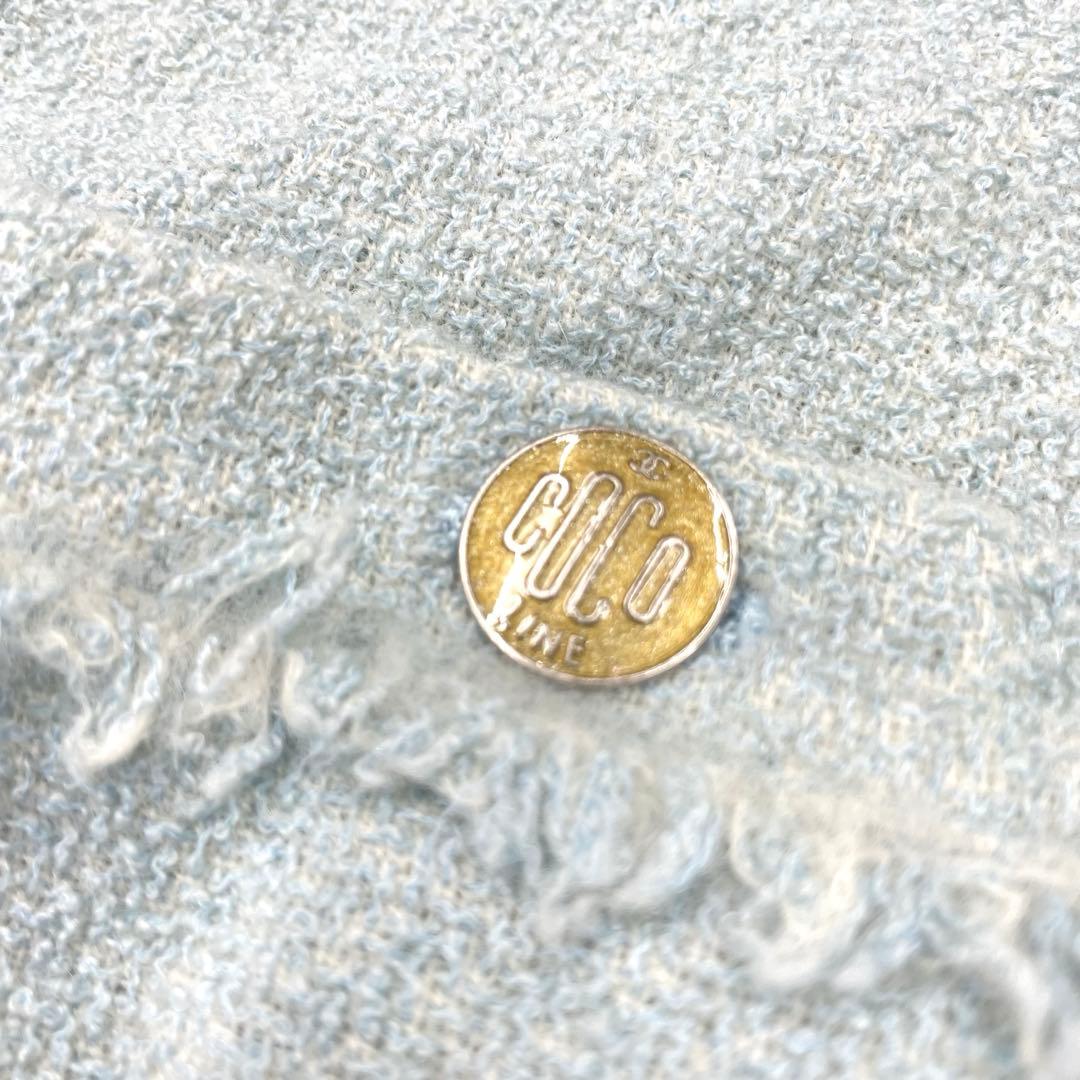 美品✨CHANEL ツイード　ジャケット　半袖　金ボタン