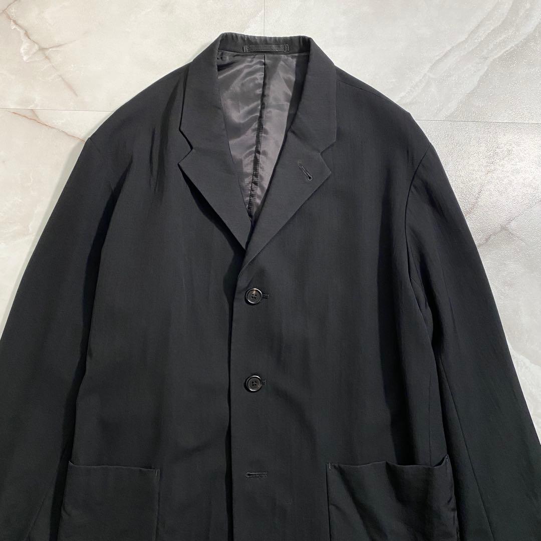 B17785 90's ワイズフォーメン シワギャバ アンコンジャケット 黒 S