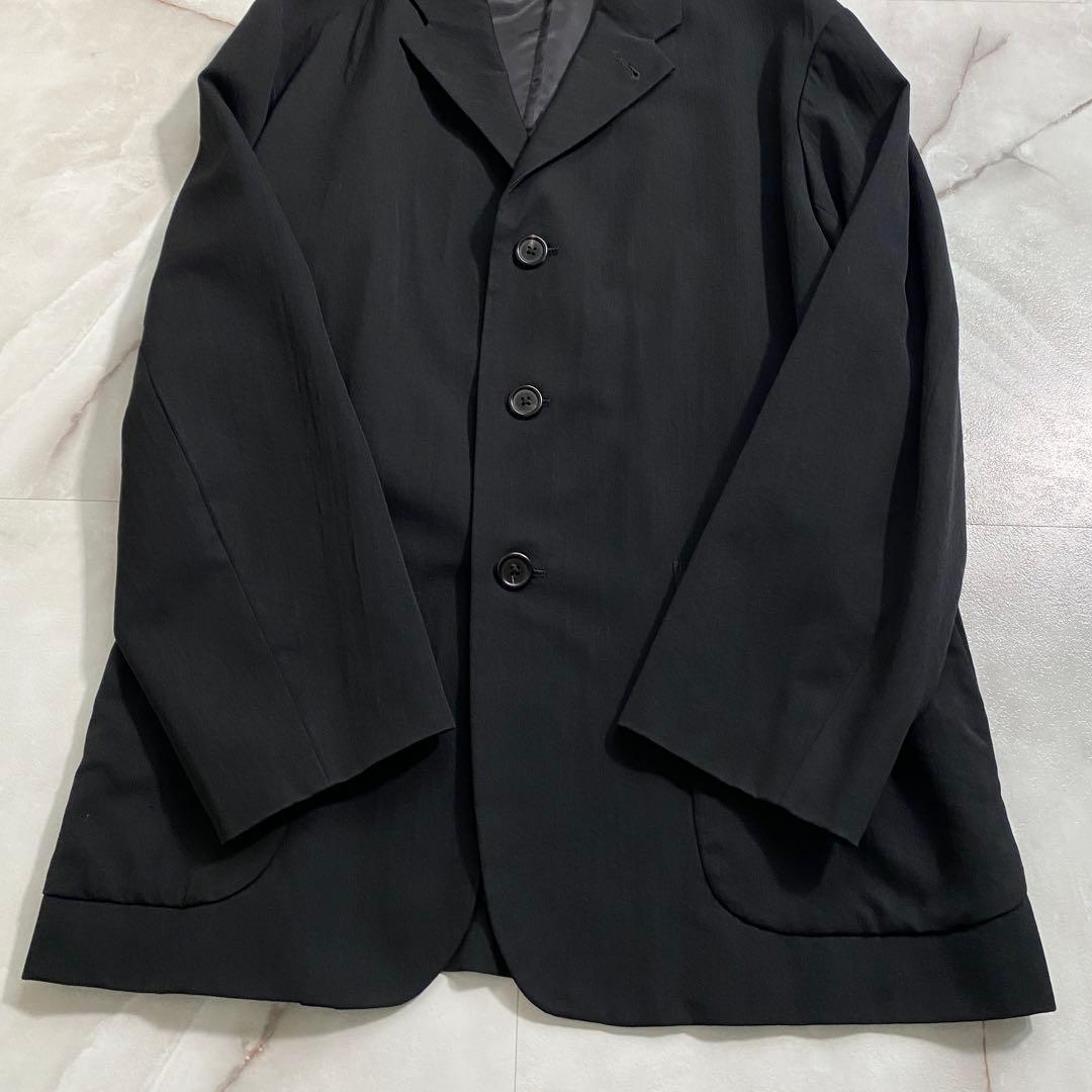 B17785 90's ワイズフォーメン シワギャバ アンコンジャケット 黒 S