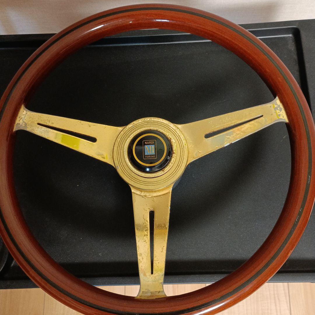 NARDI ナルディ ウッドステアリング ゴールド金メッキローライダー