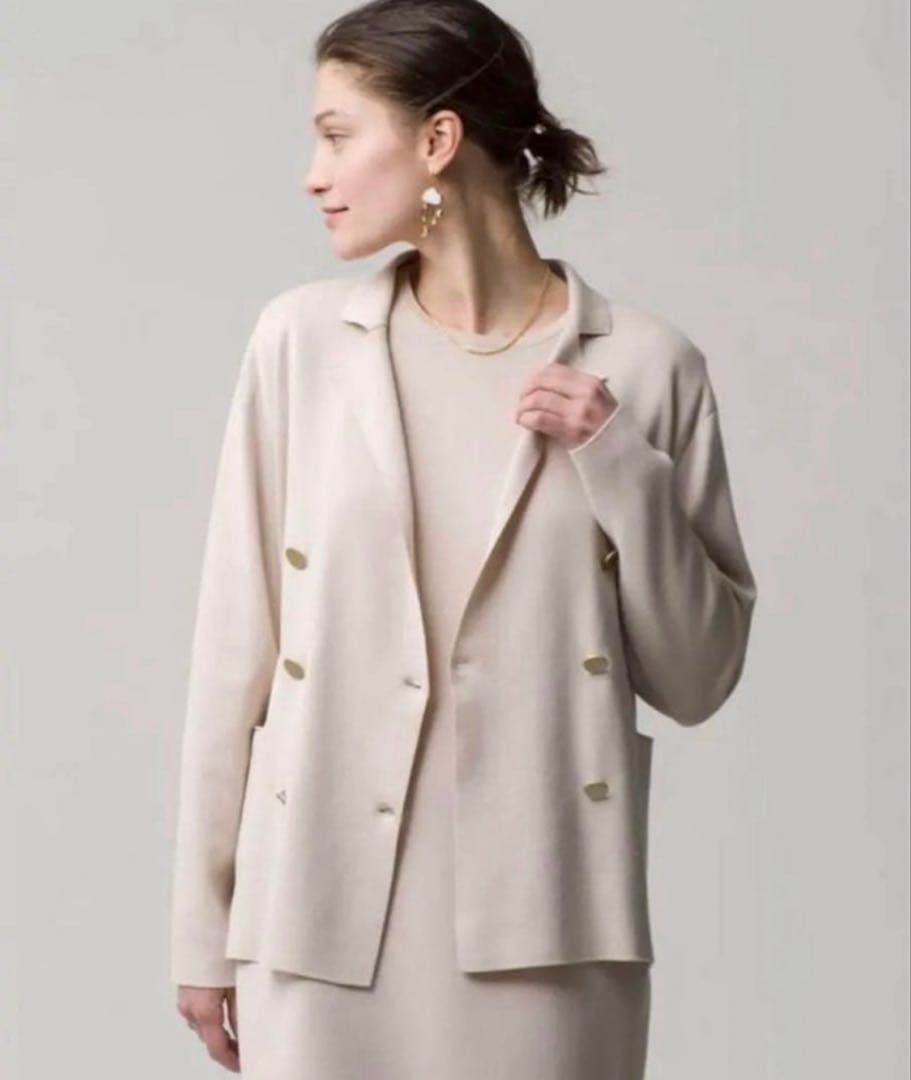 お値下げ✴︎ebure エブール コットンシルクニット ジャケット カーディガン