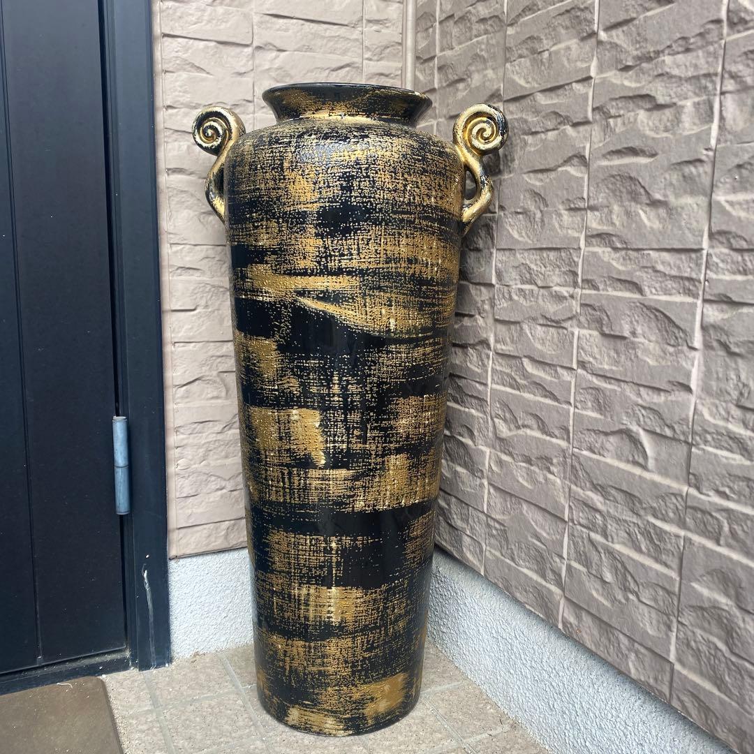 アジアン　エスニック　花瓶　傘立て？　インテリア　大型