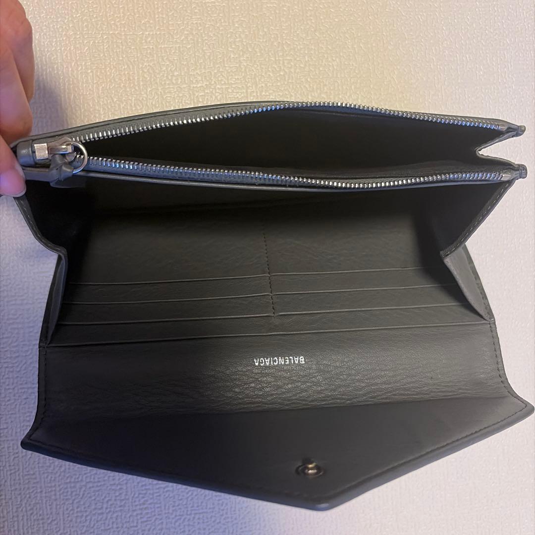 BALENCIAGA PAPIER グレーレザー長財布