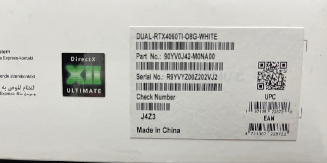 グラフィックボード・グラボ・ビデオカード ASUS GeForce RTX 4060 Ti OC Edition 8GB