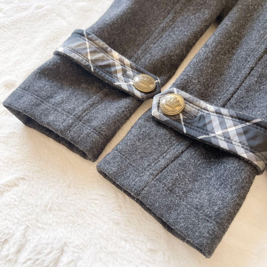 美品★バーバリーブルーレーベル　Pコート　金ボタン　ナポレオンコート　38