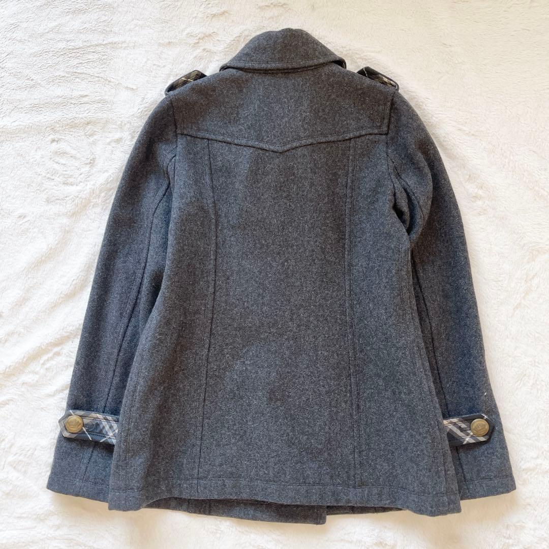 美品★バーバリーブルーレーベル　Pコート　金ボタン　ナポレオンコート　38