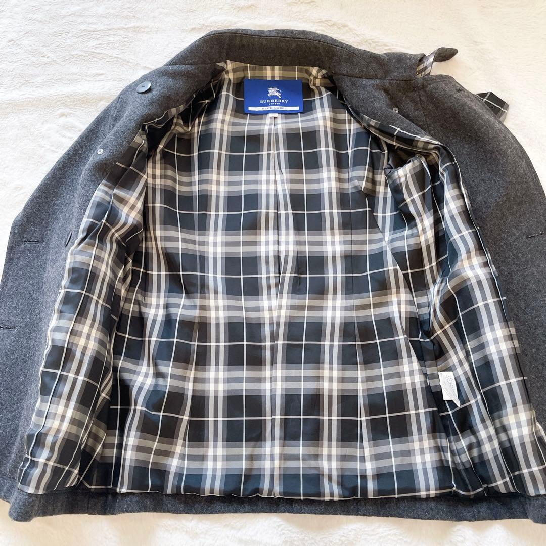 美品★バーバリーブルーレーベル　Pコート　金ボタン　ナポレオンコート　38