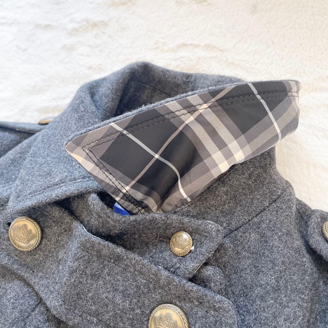 美品★バーバリーブルーレーベル　Pコート　金ボタン　ナポレオンコート　38