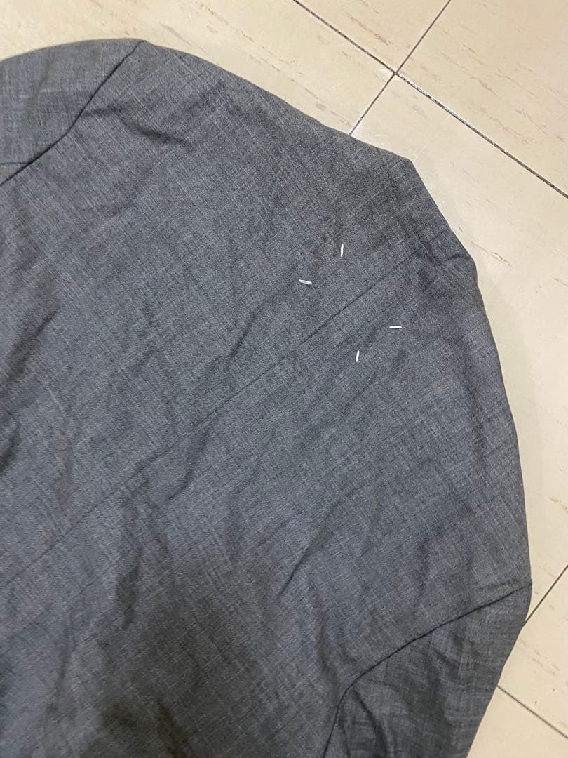 【着用感アリ】メゾン マルジェラ ノーカラージャケット(54)XXL程度 グレー