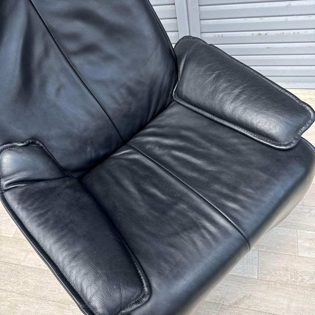 最高級 北欧 ノルウェー MODI モディ リクライニングチェア 総革 ブラック