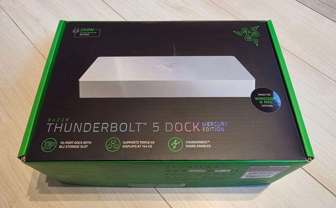 PCケーブル・コネクタ Razer Thunderbolt 5 Dock Mercury White