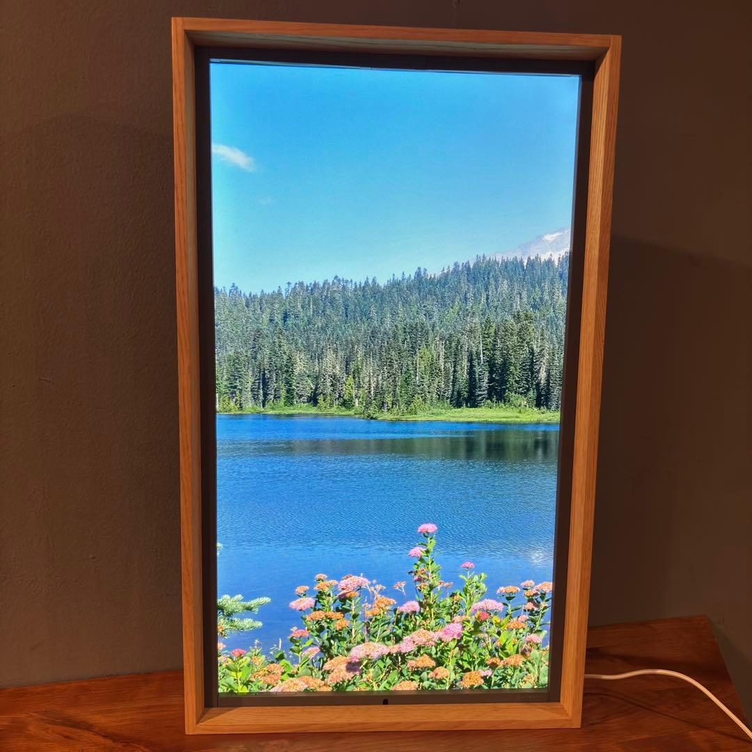 【希少・極美品】Atmoph Window 2 カリモク家具製 木製フレーム