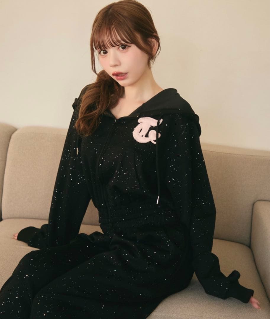 titty&Co. ファーロゴラメスウェットパーカー