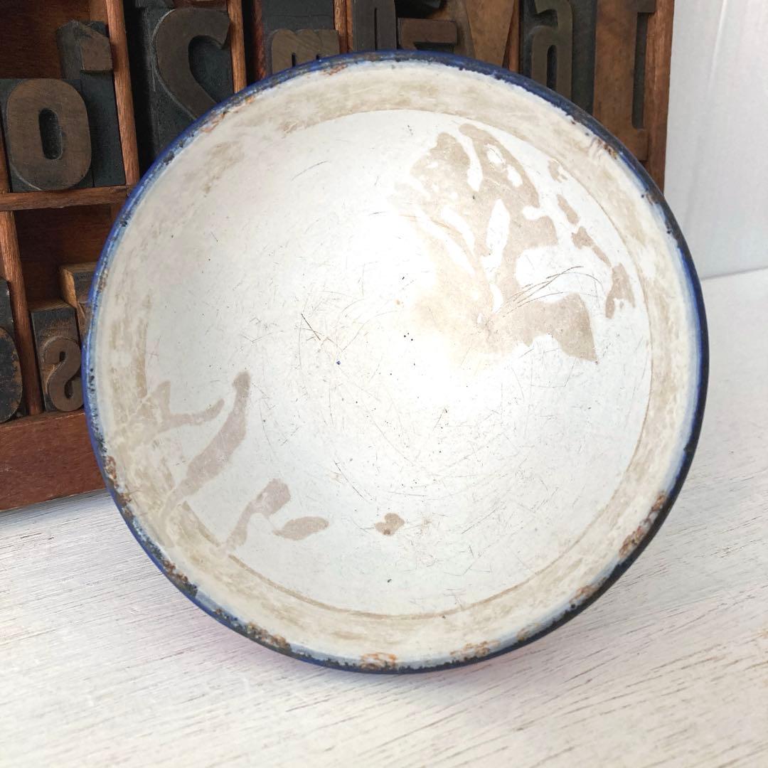 ぷ*い様 フランスアンティーク☘️ホーロー レア ピンク花柄トレイ ボウル