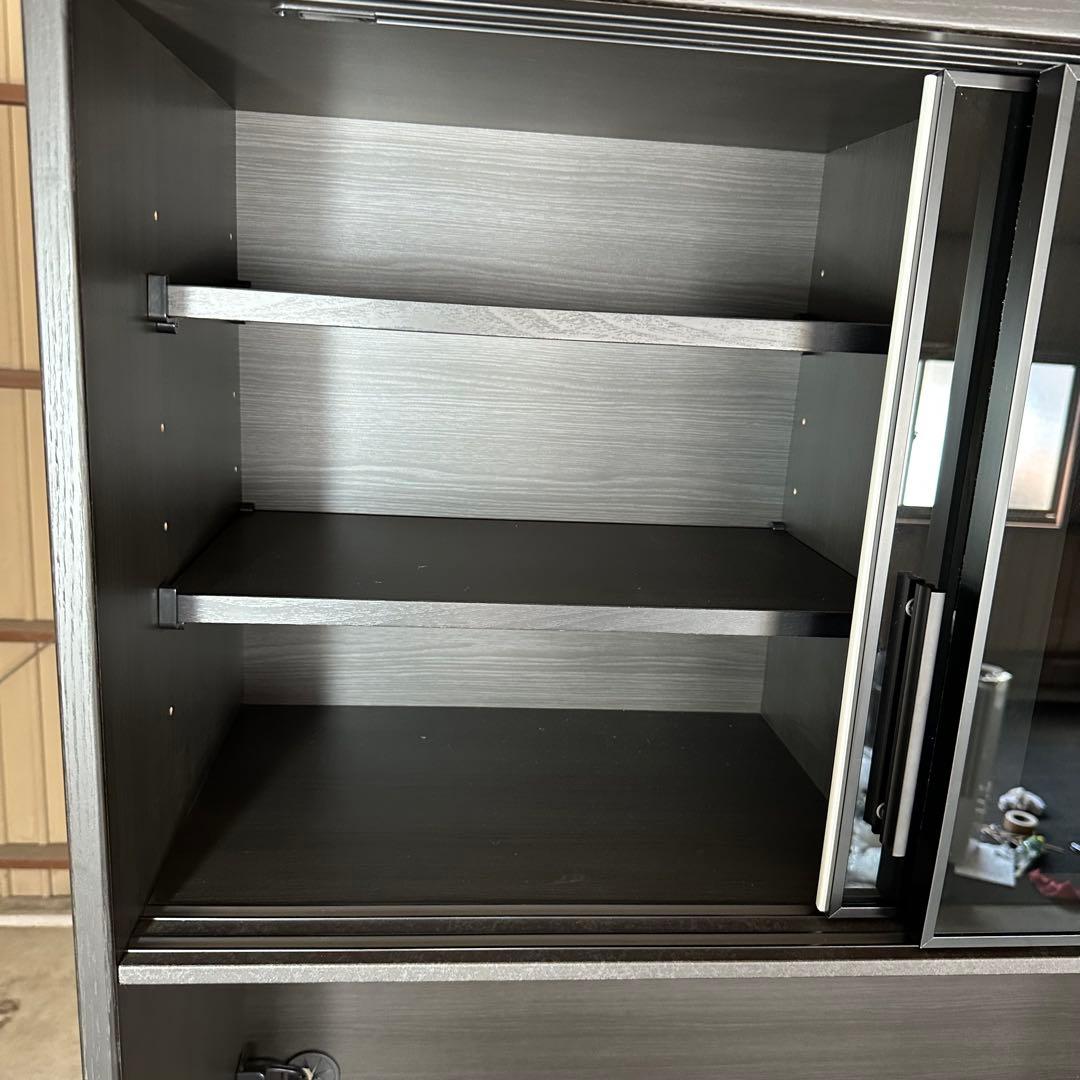 【美品】ニトリ キッチンボード SP201 100KB GY 食器棚