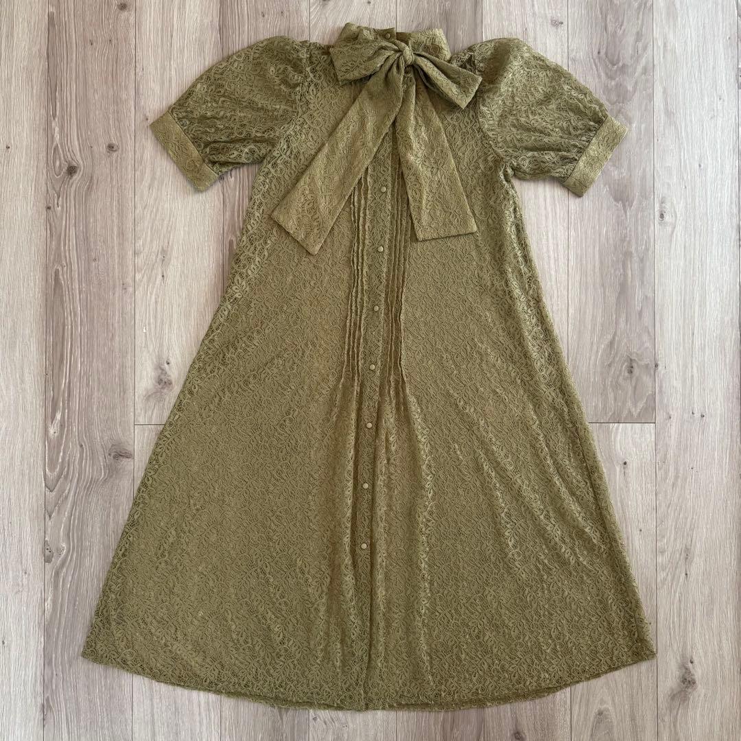 【美品】etoll. エトル 3way レースワンピース ドレス カーキ