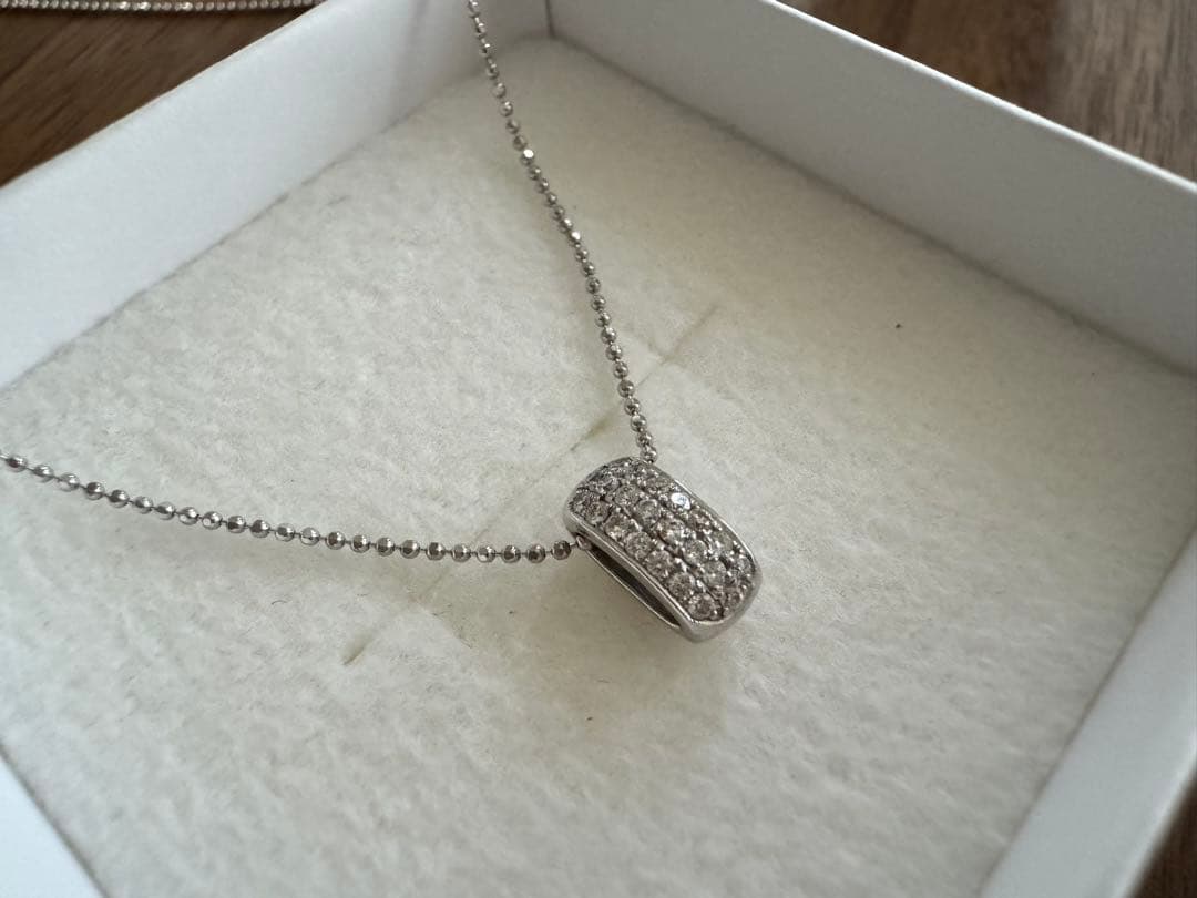 4°C K18WG ダイヤモンドパヴェネックレス