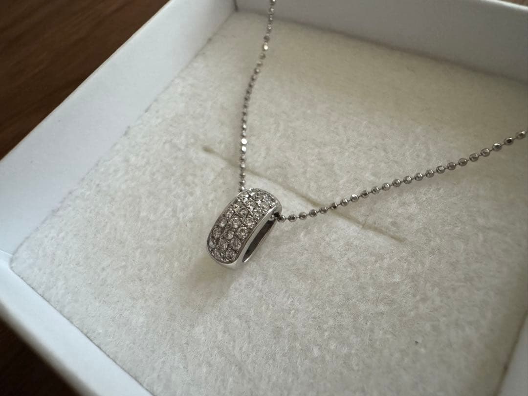 4°C K18WG ダイヤモンドパヴェネックレス