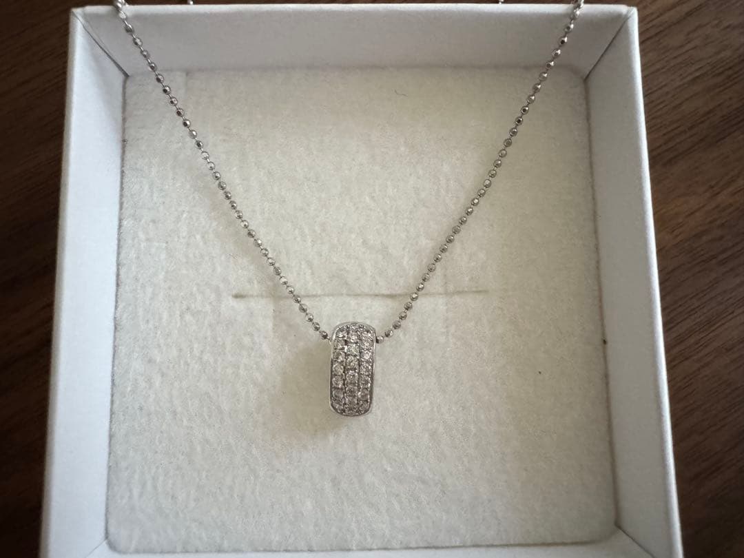 4°C K18WG ダイヤモンドパヴェネックレス