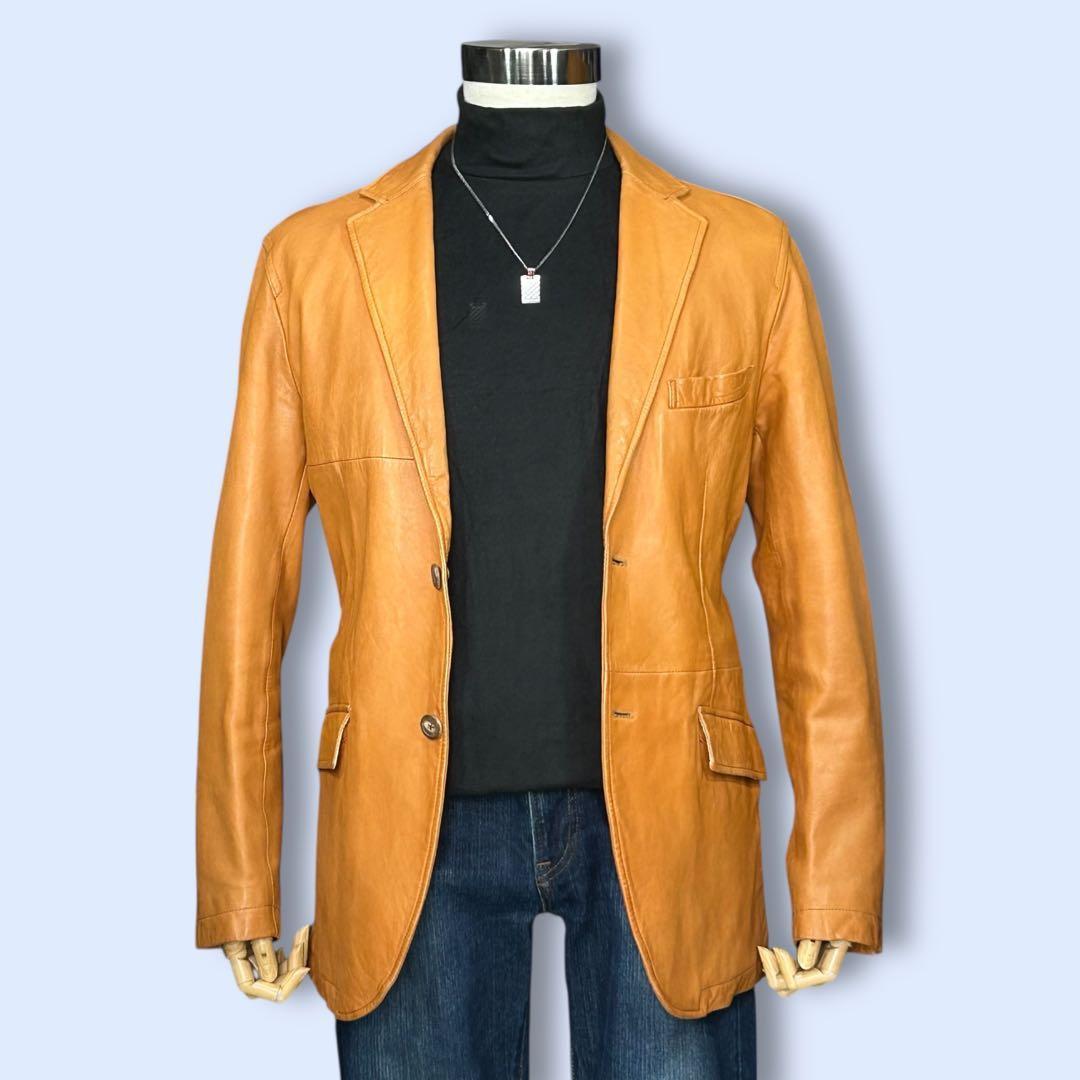 Paul Smith ポールスミス テーラードジャケット 羊革 キャメル