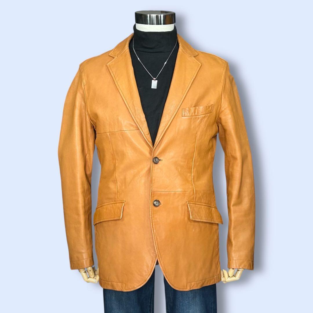 Paul Smith ポールスミス テーラードジャケット 羊革 キャメル