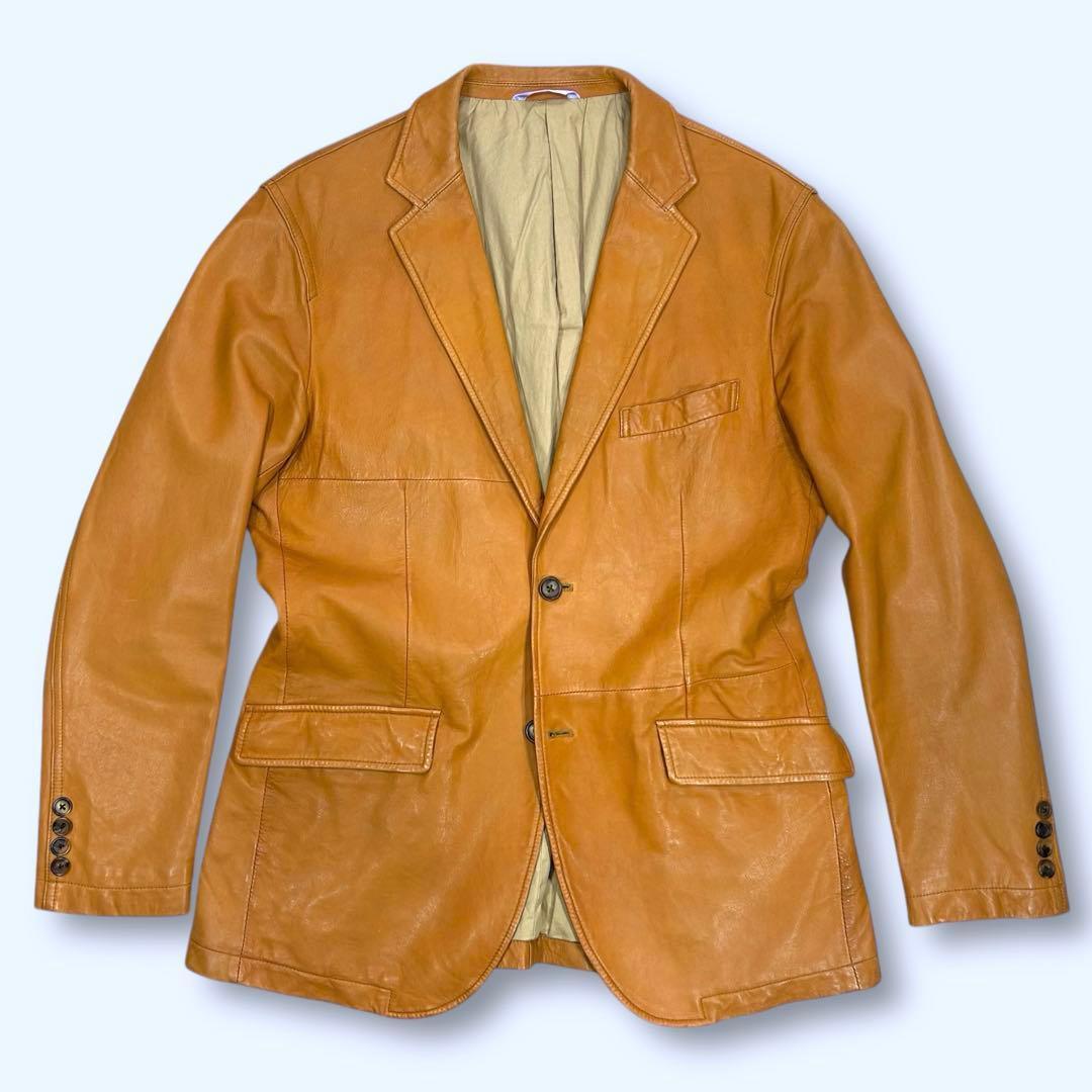 Paul Smith ポールスミス テーラードジャケット 羊革 キャメル