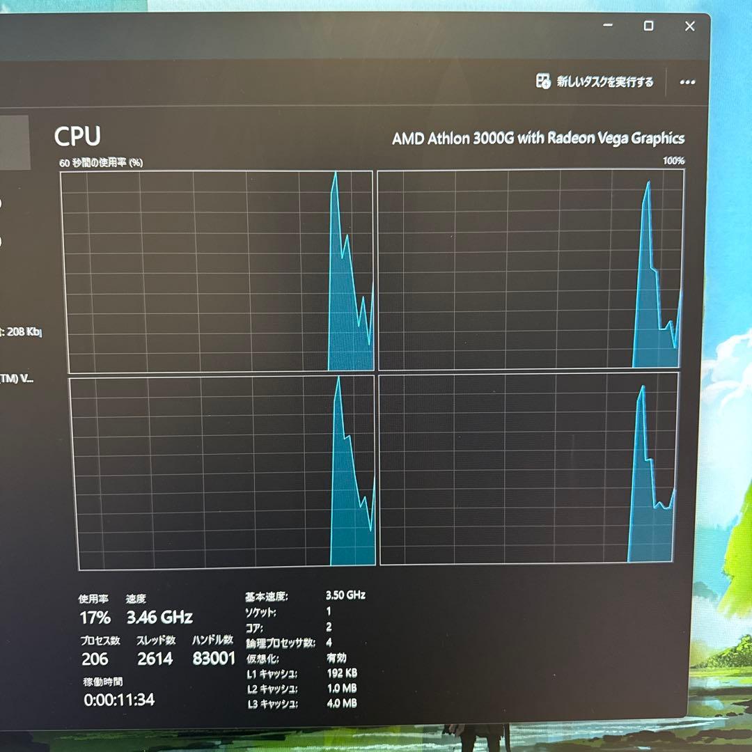 エントリーモデルPC Athron3000g 8GB 480GB コスパ重視