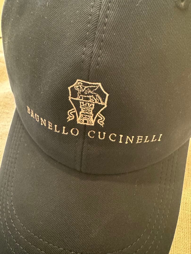 【美品】BRUNERO CUCINELLI コットンキャップ ネイビー Ｌ