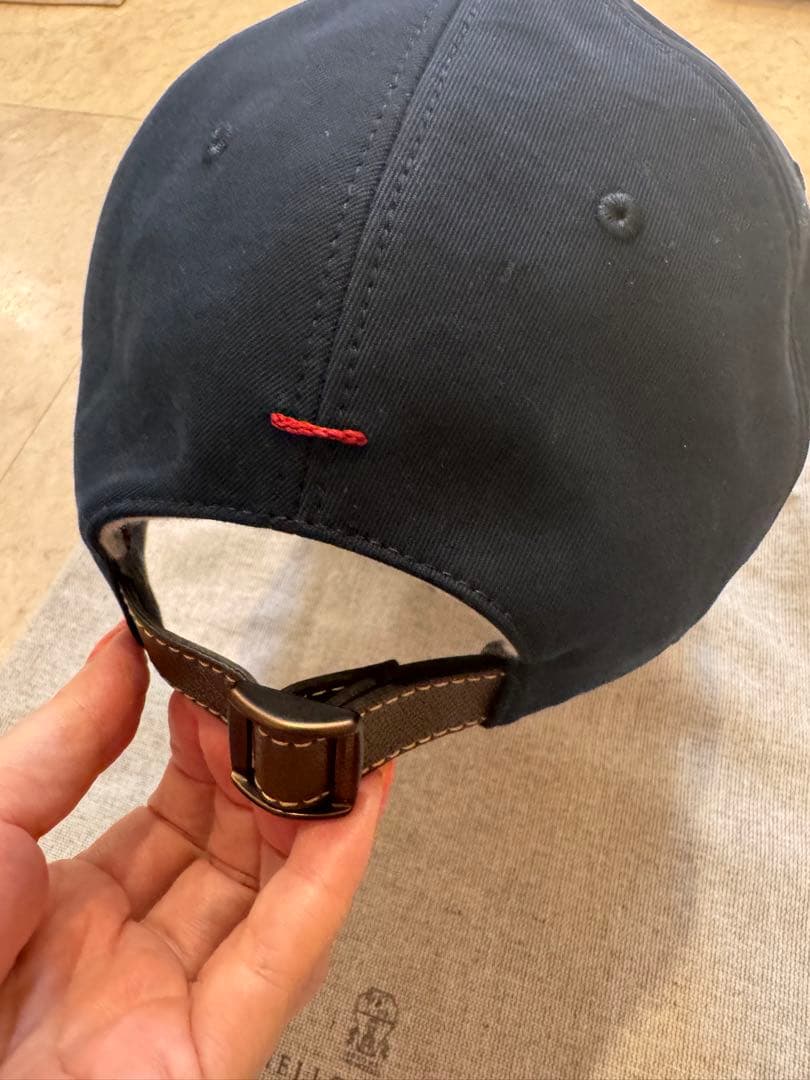 【美品】BRUNERO CUCINELLI コットンキャップ ネイビー Ｌ