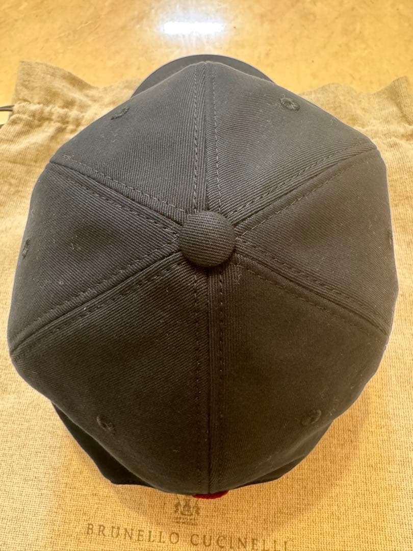 【美品】BRUNERO CUCINELLI コットンキャップ ネイビー Ｌ