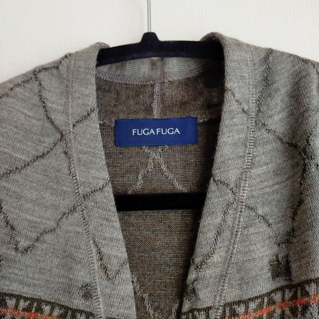 新品未使用 FUGAFUGAジャガードニットカーディガン ウールリネン