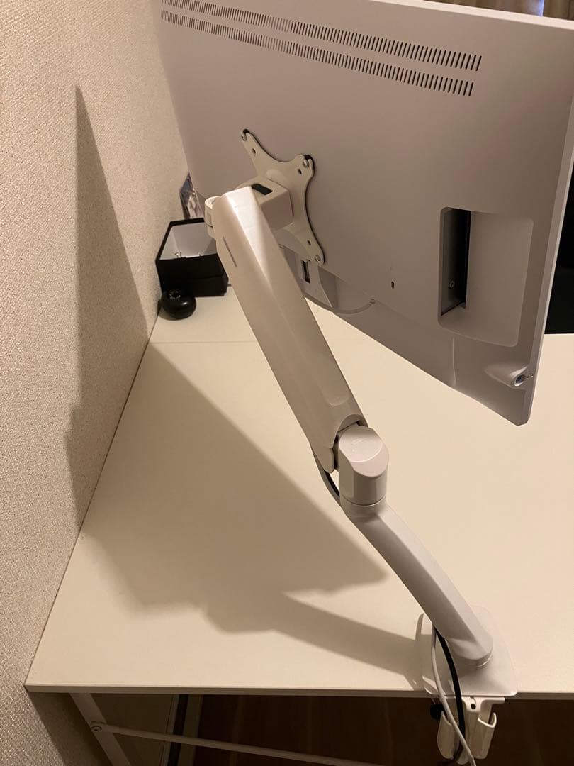 【白デスク環境セット】23.8型モニター ＆ ガス圧式アーム