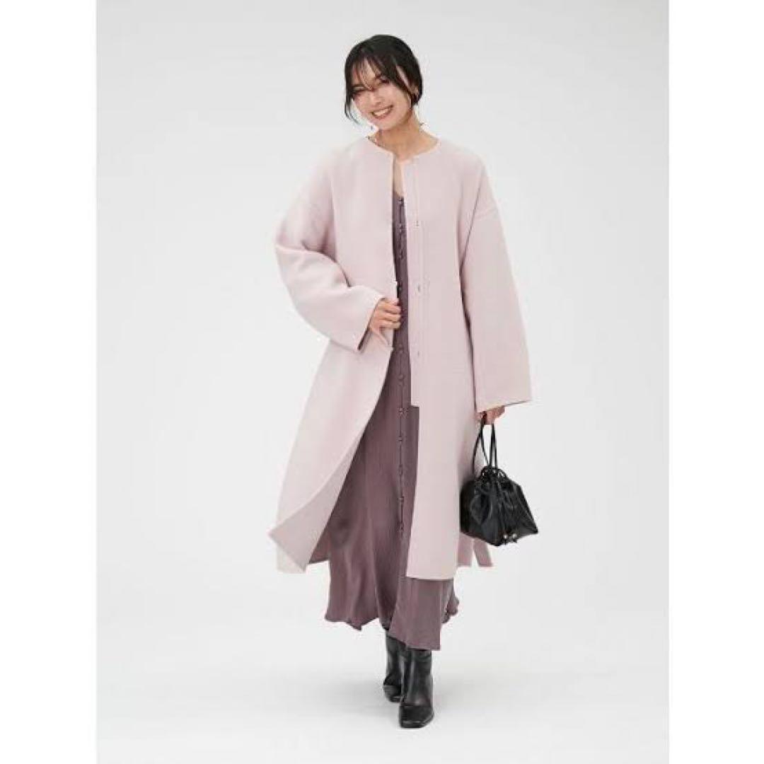 FRAY I.D カシミヤ混BALLIリバーコートピンク