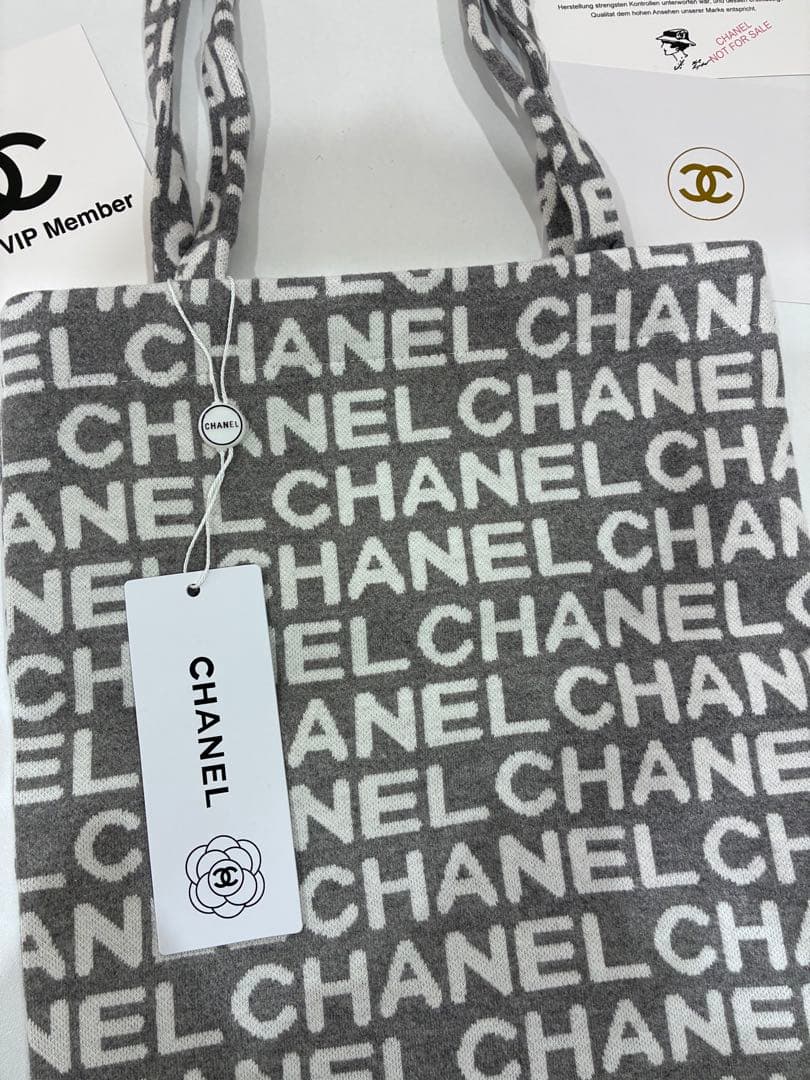 G*フ様 CHANEL 総柄　グレー トートバッグ シャネルノベルティ　ハンドバ