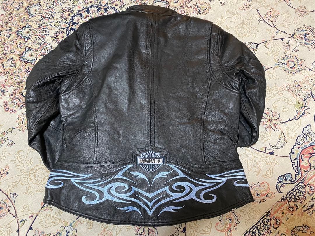 新品未使用Harley-Davidson ブラックレザージャケットフレアーロゴ