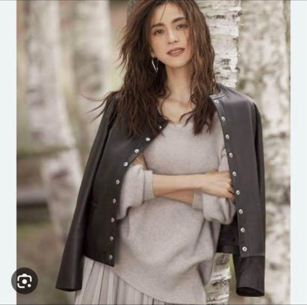 未使用に近い✨サイズ44✨23区 中村アン着用　ラムレザージャケット　黒　希少