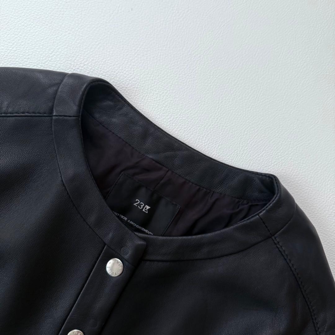 未使用に近い✨サイズ44✨23区 中村アン着用　ラムレザージャケット　黒　希少