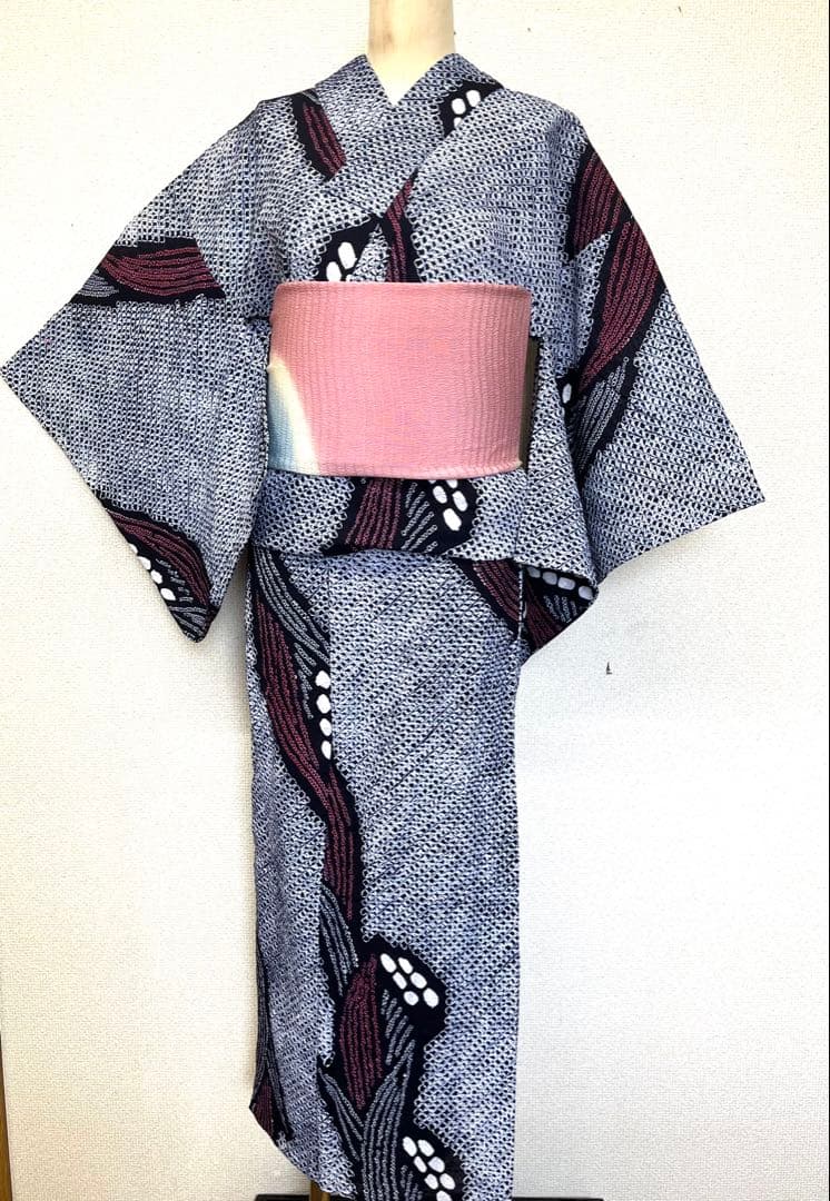 有松鳴海絞り　浴衣　すずらん　（212）