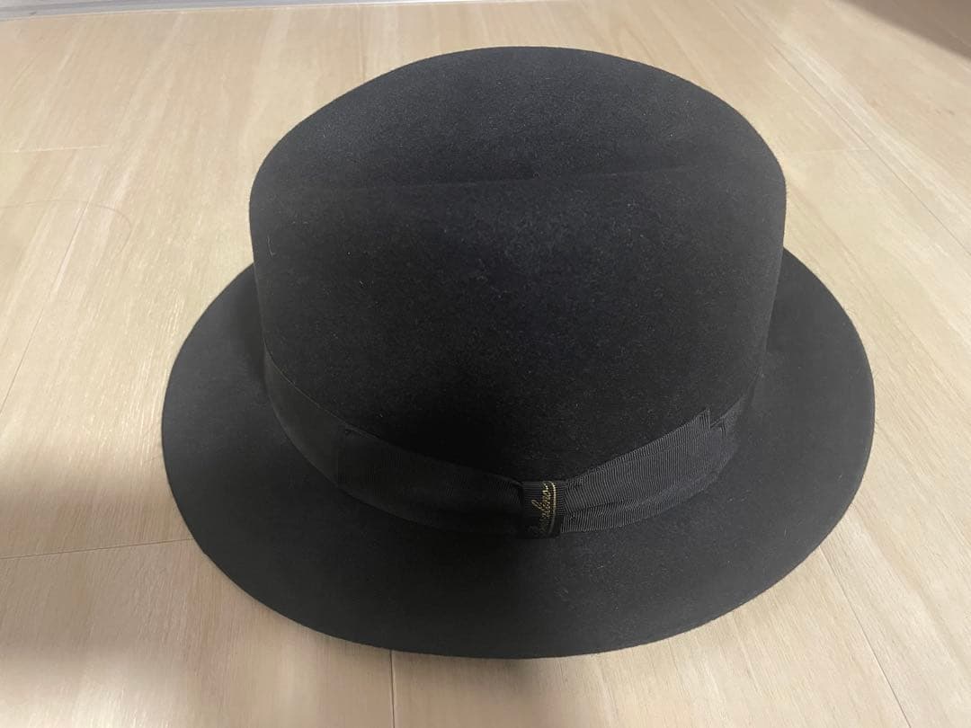 Borsalino (ボルサリーノ) 中折れフェルトハット 黒 #357