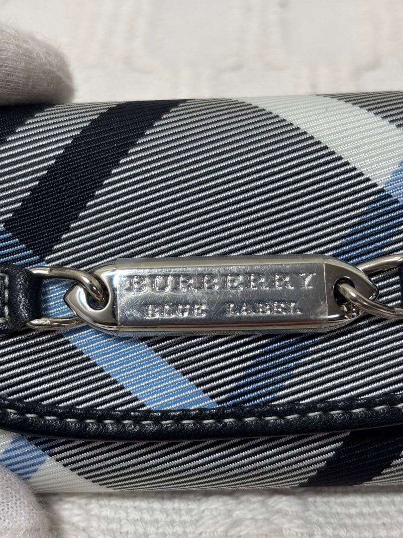 ✨極美品✨ バーバリーブルーレーベル ノバチェック ネイビー キーケース