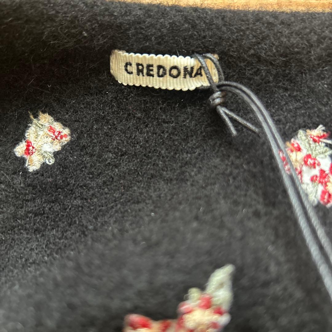CREDONA｜ウールブレンド ブークレ フラワー 刺繍 ニット ジャケット