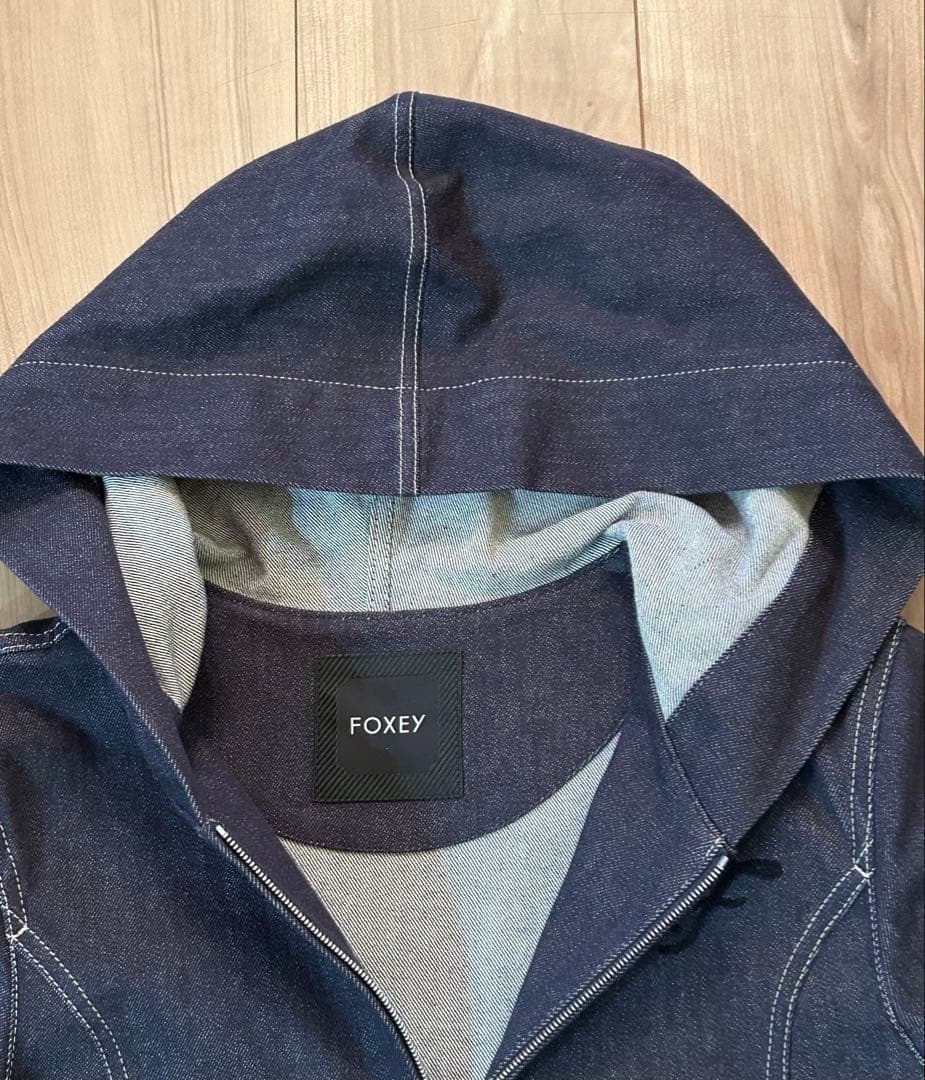 FOXEY NEWYORK フード付デニムジャケット