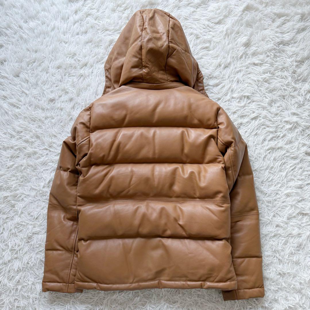 2WAY⭐︎VANQUISH ダウンジャケット ラムレザージャケット 羊革キャメル