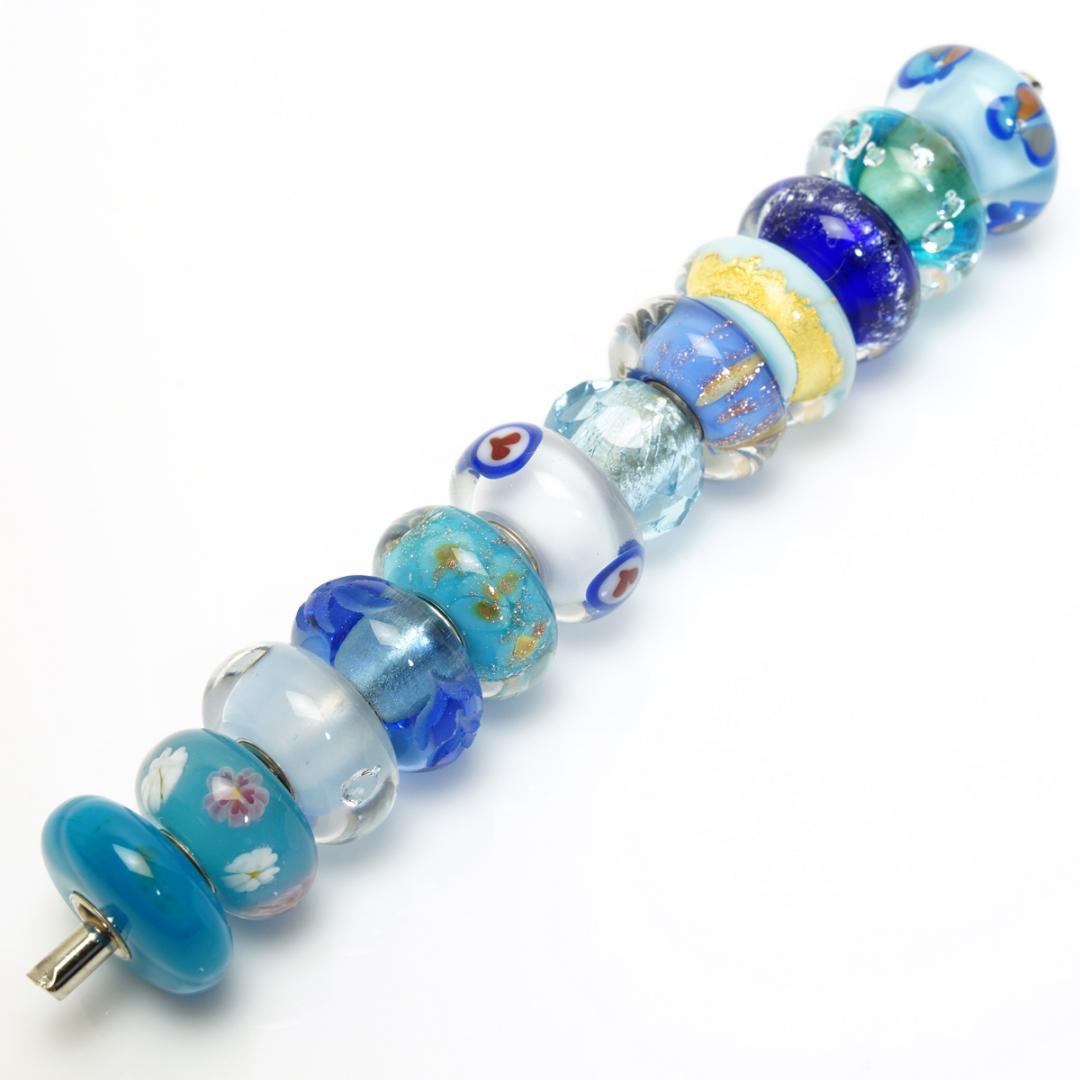 トロールビーズ 12点セット ブルー系 トゥインクル ハート 925 LAA