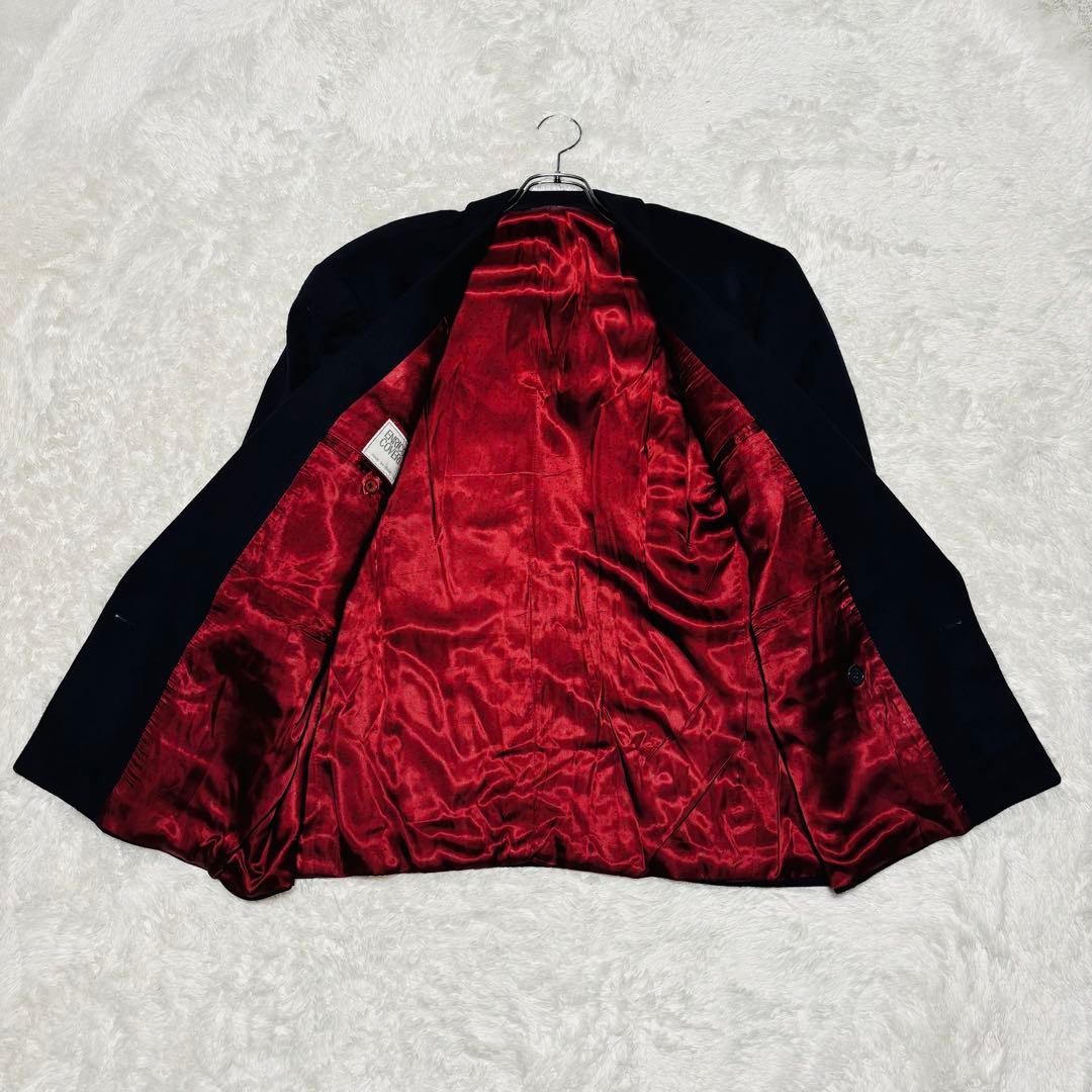 希少 70s ENRICO COVERI イタリア 金ボタン カシミヤ 紺ブレ