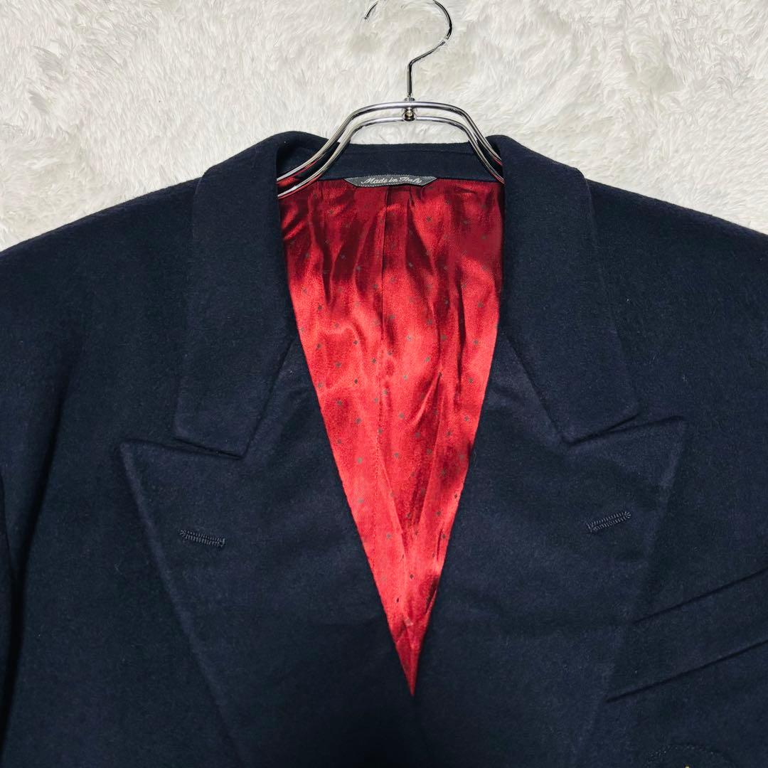 希少 70s ENRICO COVERI イタリア 金ボタン カシミヤ 紺ブレ